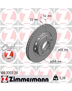 ZIMMERMANN 100333720 DISCO FRENO