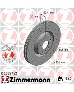 ZIMMERMANN 100335752 DISCO FRENO