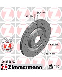 ZIMMERMANN 100335852 DISCO FRENO