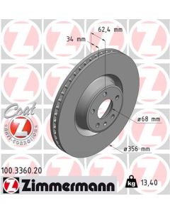 ZIMMERMANN 100336020 DISCO FRENO