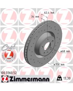 ZIMMERMANN 100336052 DISCO FRENO