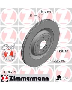 ZIMMERMANN 100336220 DISCO FRENO
