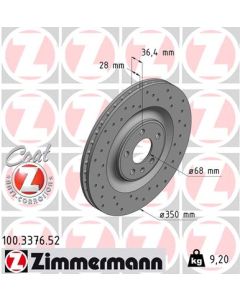 ZIMMERMANN 100337652 DISCO FRENO