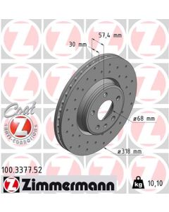 ZIMMERMANN 100337752 DISCO FRENO