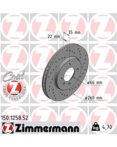 ZIMMERMANN 150125852 DISCO FRENO