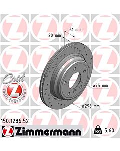ZIMMERMANN 150128652 DISCO FRENO