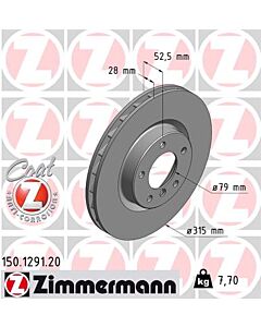 ZIMMERMANN 150129120 DISCO FRENO