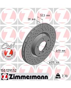 ZIMMERMANN 150129152 DISCO FRENO