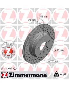 ZIMMERMANN 150129352 DISCO FRENO