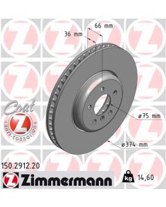 ZIMMERMANN 150291220 DISCO FRENO