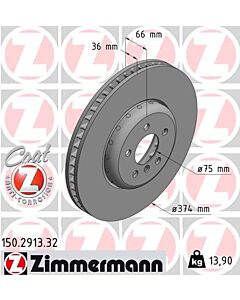 ZIMMERMANN 150291332 DISCO FRENO