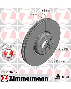 ZIMMERMANN 150291432 DISCO FRENO