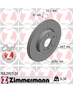 ZIMMERMANN 150292720 DISCO FRENO