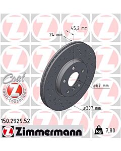 ZIMMERMANN 150292952 DISCO FRENO