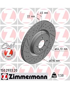 ZIMMERMANN 150293320 DISCO FRENO