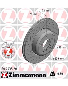 ZIMMERMANN 150293520 DISCO FRENO