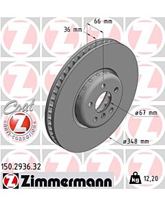 ZIMMERMANN 150293632 DISCO FRENO