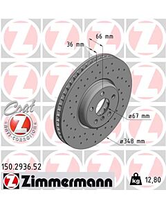 ZIMMERMANN 150293652 DISCO FRENO