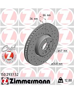 ZIMMERMANN 150293752 DISCO FRENO