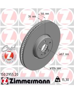 ZIMMERMANN 150295520 DISCO FRENO