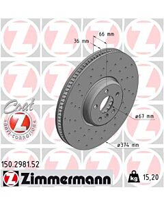 ZIMMERMANN 150298152 DISCO FRENO