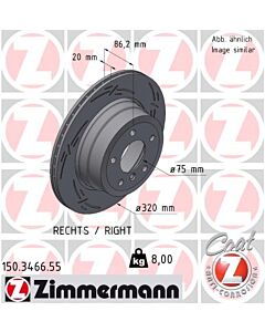 ZIMMERMANN 150346655 DISCO FRENO