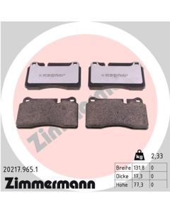 ZIMMERMANN 202179651 KIT PASTIGLIE FRENO, FRENO A DISCO