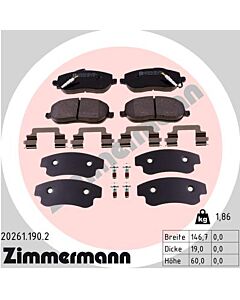ZIMMERMANN 202611902 KIT PASTIGLIE FRENO, FRENO A DISCO