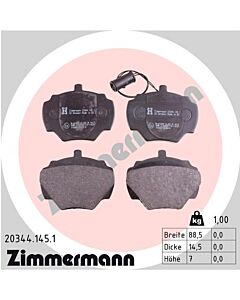 ZIMMERMANN 203441451 KIT PASTIGLIE FRENO, FRENO A DISCO