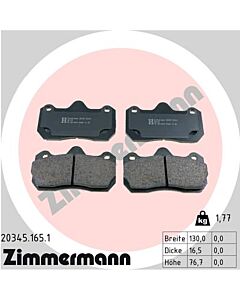 ZIMMERMANN 203451651 KIT PASTIGLIE FRENO, FRENO A DISCO