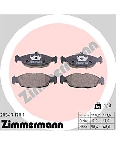 ZIMMERMANN 205471701 KIT PASTIGLIE FRENO, FRENO A DISCO