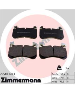 ZIMMERMANN 205811701 KIT PASTIGLIE FRENO, FRENO A DISCO