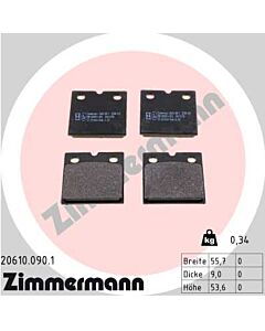 ZIMMERMANN 206100901 KIT PASTIGLIE FRENO, FRENO DI STAZIONAMENTO A DISCO