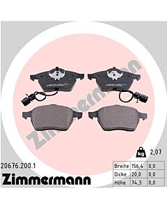 ZIMMERMANN 206762001 KIT PASTIGLIE FRENO, FRENO A DISCO