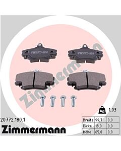 ZIMMERMANN 207721801 KIT PASTIGLIE FRENO, FRENO A DISCO