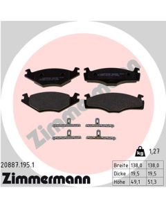 ZIMMERMANN 208871951 KIT PASTIGLIE FRENO, FRENO A DISCO