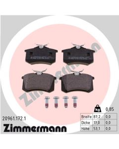 ZIMMERMANN 209611721 KIT PASTIGLIE FRENO, FRENO A DISCO