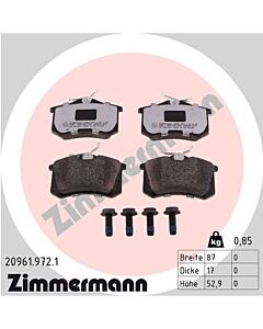 ZIMMERMANN 209619721 KIT PASTIGLIE FRENO, FRENO A DISCO