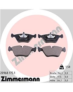 ZIMMERMANN 209681751 KIT PASTIGLIE FRENO, FRENO A DISCO