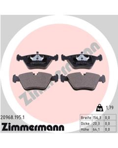 ZIMMERMANN 209681951 KIT PASTIGLIE FRENO, FRENO A DISCO