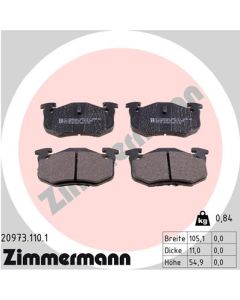 ZIMMERMANN 209731101 KIT PASTIGLIE FRENO, FRENO A DISCO