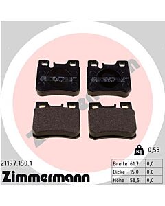 ZIMMERMANN 211971501 KIT PASTIGLIE FRENO, FRENO A DISCO
