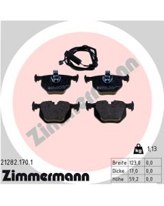 ZIMMERMANN 212821701 KIT PASTIGLIE FRENO, FRENO A DISCO