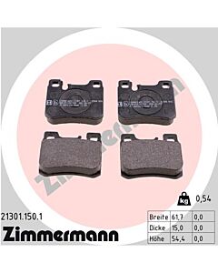 ZIMMERMANN 213011501 KIT PASTIGLIE FRENO, FRENO A DISCO