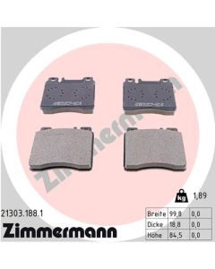 ZIMMERMANN 213031881 KIT PASTIGLIE FRENO, FRENO A DISCO