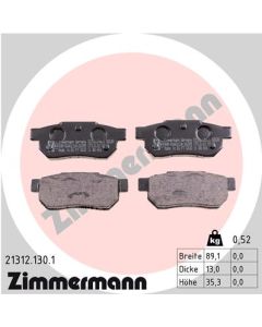 ZIMMERMANN 213121301 KIT PASTIGLIE FRENO, FRENO A DISCO