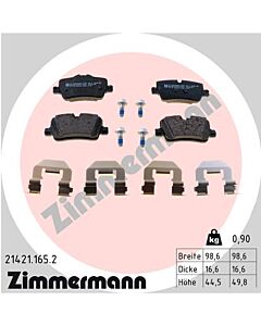 ZIMMERMANN 214211652 KIT PASTIGLIE FRENO, FRENO A DISCO