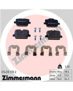 ZIMMERMANN 214331702 KIT PASTIGLIE FRENO, FRENO A DISCO