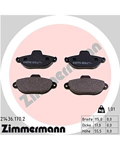 ZIMMERMANN 214361702 KIT PASTIGLIE FRENO, FRENO A DISCO