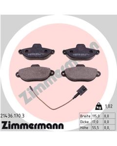 ZIMMERMANN 214361703 KIT PASTIGLIE FRENO, FRENO A DISCO